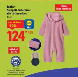Lidl Lupilu® Salopetă cu fermoar, din lână merinos Ofertă