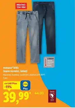 Lidl EsmaraⓇ kids Jeans termici, băieți Ofertă