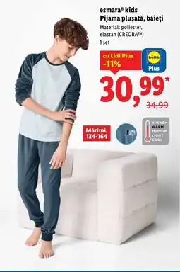 Lidl EsmaraⓇ kids Pijama plușată, băieți Ofertă