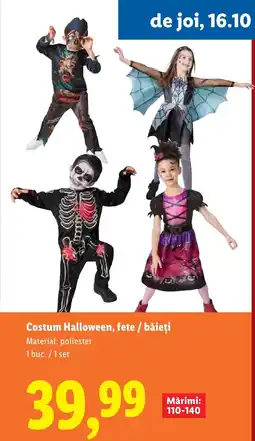 Lidl Costum Halloween, fete / băieţi Ofertă