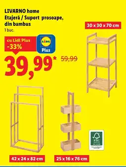 Lidl LIVARNO HOME Etajerǎ/Suport prosoape, din bambus Ofertă