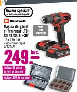 Hornbach Einhell Maşină de găurit şi înşurubat „TC- CD 18/35 Li+39" Ofertă