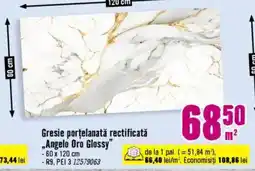Hornbach Gresie porţelanată rectificată „Angelo Oro Glossy” Ofertă