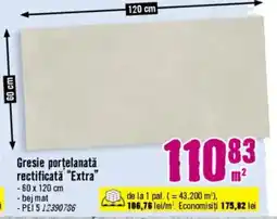 Hornbach Gresie porţelanatǎ rectificată "Extra" Ofertă