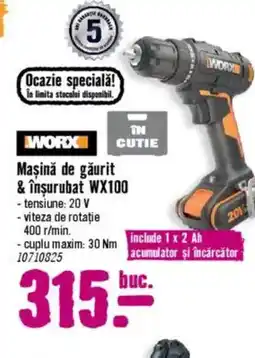 Hornbach Maşină de găurit & înşurubat WX100 Ofertă