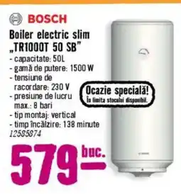 Hornbach BOSCH Boiler electric slim „TR1000T 50 SB" Ofertă