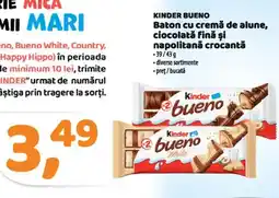 La Doi Pasi KINDER BUENO Baton cu cremă de alune, ciocolată fină şi napolitană crocantă Ofertă