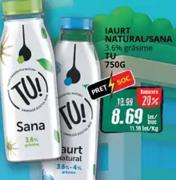 Diana Supermarket Iaurt natural/sana 3.6% grăsime TU Ofertă