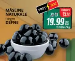 Diana Supermarket Măsline naturale negre defne Ofertă