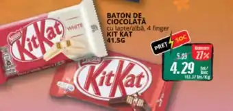 Diana Supermarket Baton de ciocolată cu lapte/alba, 4 finger KIT KAT Ofertă