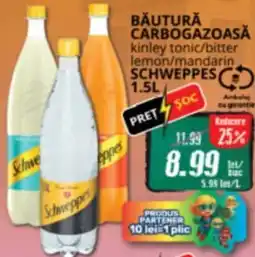 Diana Supermarket Băutură carbogazoasă kinley tonic/bitter lemon/mandarin SCHWEPPES Ofertă