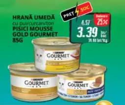 Diana Supermarket Hrana umeda cu pui/curcan/ton PISICI MOUSSE GOLD GOURMET Ofertă