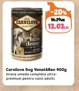 Animax Carnilove Dog Vanat&Ren Ofertă