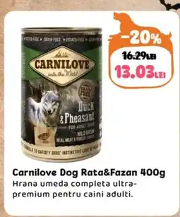 Animax Carnilove Dog Rata&Fazan Ofertă