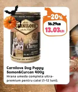 Animax Carnilove Dog Puppy Somon&Curcan Ofertă