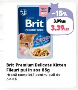 Animax Brit Premium Delicate Kitten Fileuri pui in sos Ofertă