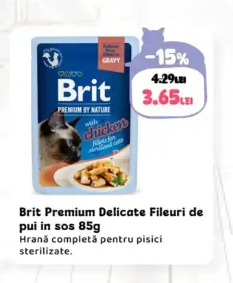 Animax Brit Premium Delicate Fileuri de pui in sos Ofertă