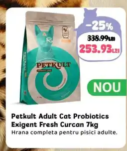 Animax Petkult Adult Cat Probiotics Exigent Fresh Curcan Ofertă