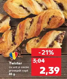 Kaufland Twister cu unt și cacao proaspăt copt Ofertă