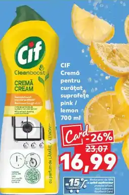 Kaufland CIF Cremă pentru curăţat suprafeţe pink / lemon Ofertă