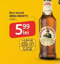 Supeco BIRRA MORETTI Bere blondǎ Ofertă