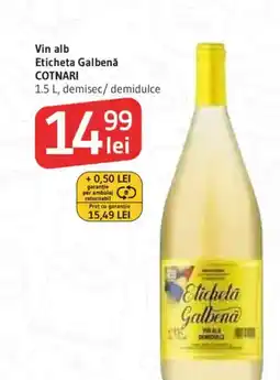 Supeco COTNARI Vin alb Eticheta Galbenǎ Ofertă