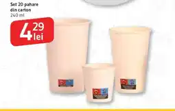 Supeco Set 20 pahare din carton Ofertă