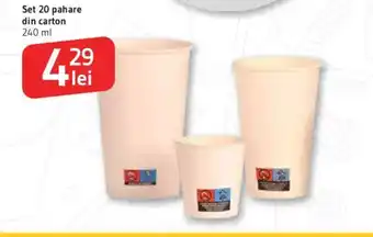 Supeco Set 20 pahare din carton Ofertă