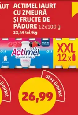 Penny Actimel iaurt cu zmeură și fructe de pădure Ofertă