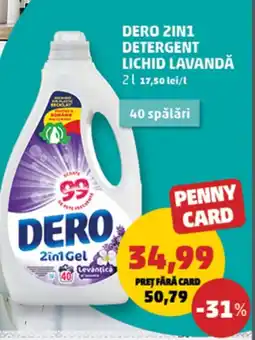 Penny Dero 2in1 detergent lichid lavandă Ofertă