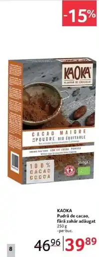 Selgros KAOKA Pudră de cacao, fără zahăr adăugat Ofertă