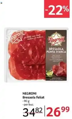 Selgros NEGRONI Bresaola feliat Ofertă