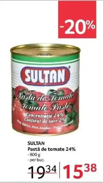 Selgros SULTAN Pastă de tomate 24% Ofertă