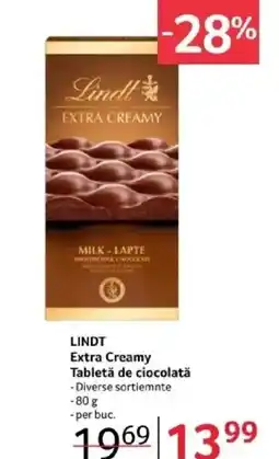 Selgros LINDT Extra Creamy Tabletă de ciocolată Ofertă