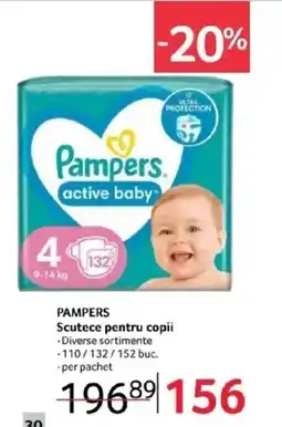 Selgros PAMPERS Scutece pentru copii Ofertă