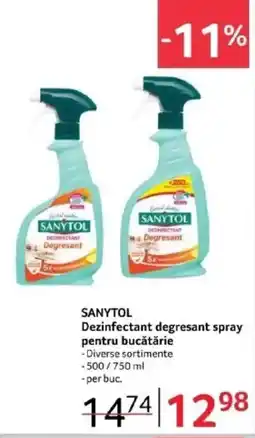 Selgros SANYTOL Dezinfectant degresant spray pentru bucătărie Ofertă