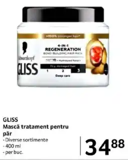 Selgros GLISS Mască tratament pentru păr Ofertă