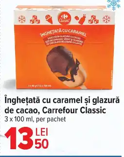 Carrefour înghețată cu caramel şi glazurǎ de cacao, Carrefour Classic Ofertă