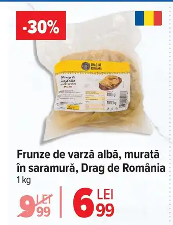 Frunze de varză albă, murată în saramură, Drag de România
