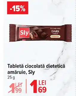 Carrefour Tabletă ciocolată dietetică amăruie, Sly Ofertă