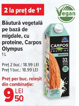 Carrefour Băutură vegetală pe bază de migdale, cu proteine, Carpos Olympus Ofertă