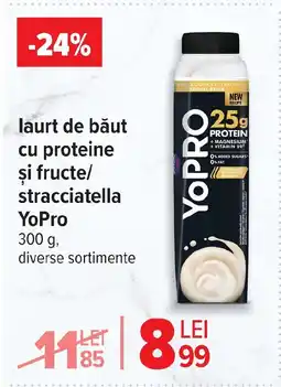 Carrefour laurt de băut cu proteine şi fructe/ stracciatella YoPro Ofertă