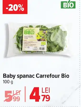 Carrefour Baby spanac Carrefour Bio Ofertă