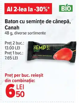 Carrefour Baton cu semințe de cânepă, Canah Ofertă