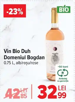 Carrefour Vin Bio Duh Domeniul Bogdan Ofertă