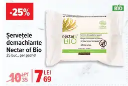 Carrefour Şerveţele demachiante Nectar of Bio Ofertă