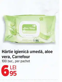 Carrefour Hârtie igienică umedă, aloe vera, Carrefour Ofertă