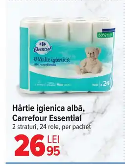 Carrefour Hârtie igienica albă, Carrefour Essential Ofertă