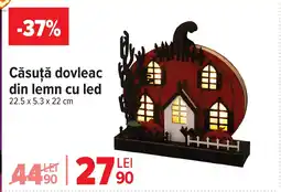 Carrefour Căsuță dovleac din lemn cu led Ofertă