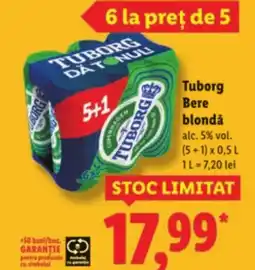 Lidl Tuborg Bere blondǎ Ofertă